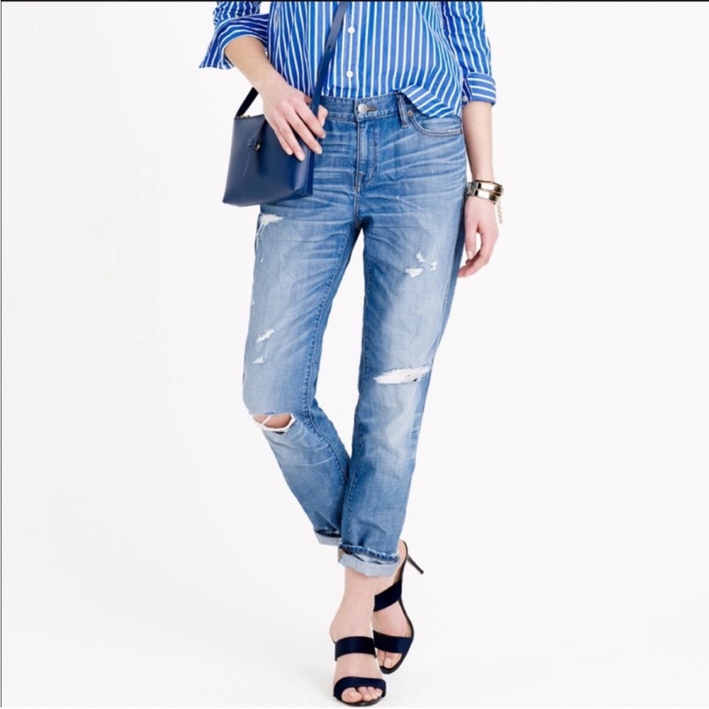 J.Crew slim, broken in boyfriend jean, distressed